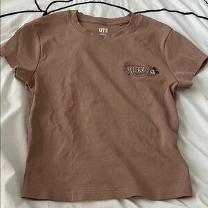 Uniqlo Brown Mickey Mouse Short Sleeve Tee